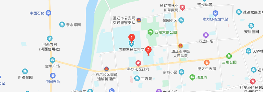 内蒙古民族大学学校地图